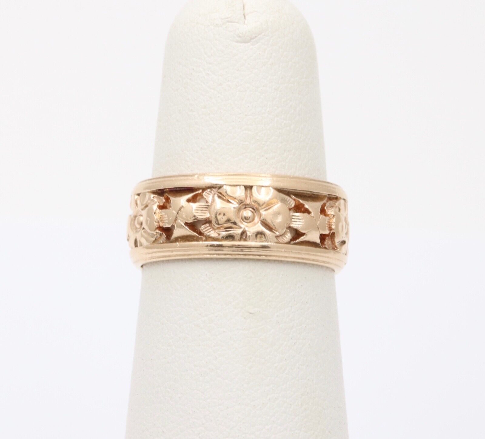 Art Deco Orange Blossom 14K Yellow Gold Wedding Band