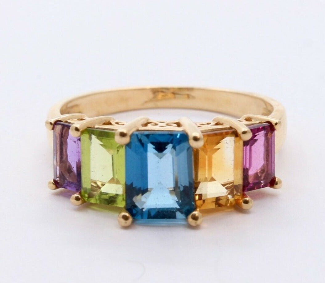 Vintage 14K Multi Stone Cocktail Ring