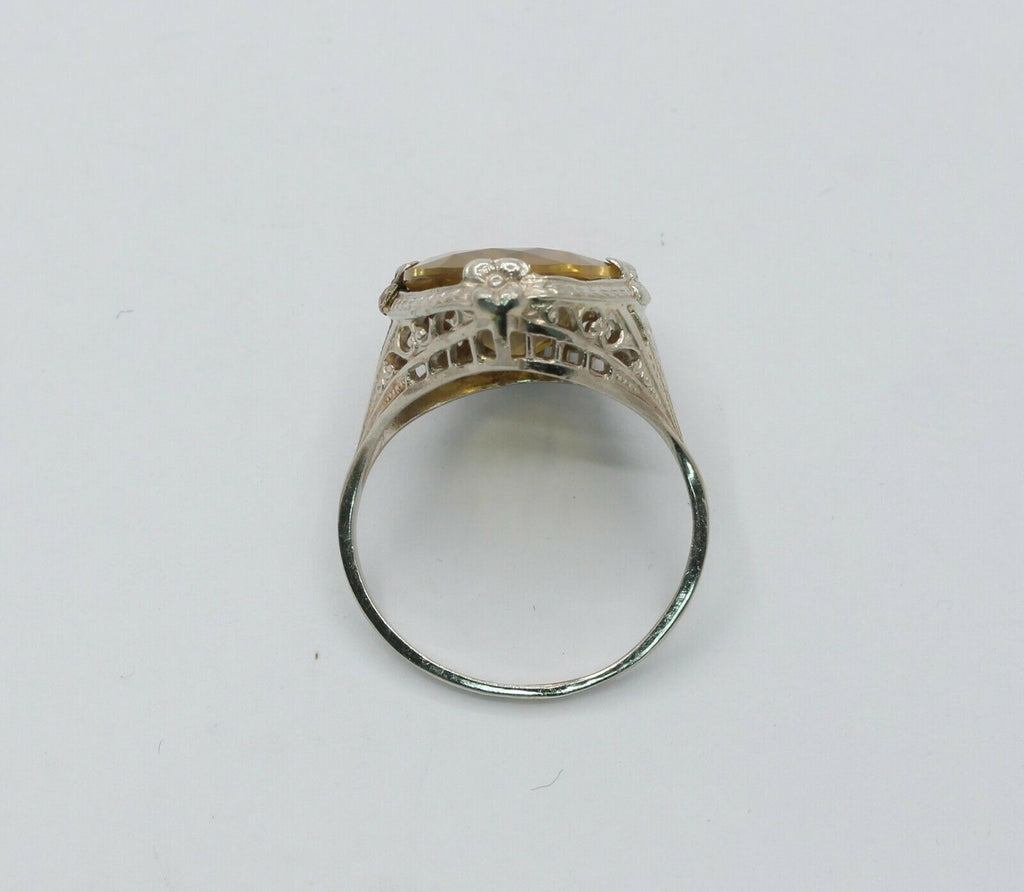 Vintage Art Deco Citrine Solitaire Ring