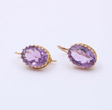 Load image into Gallery viewer, Victorian Rose De France Amethyst 14K Yellow Gold Earrings
