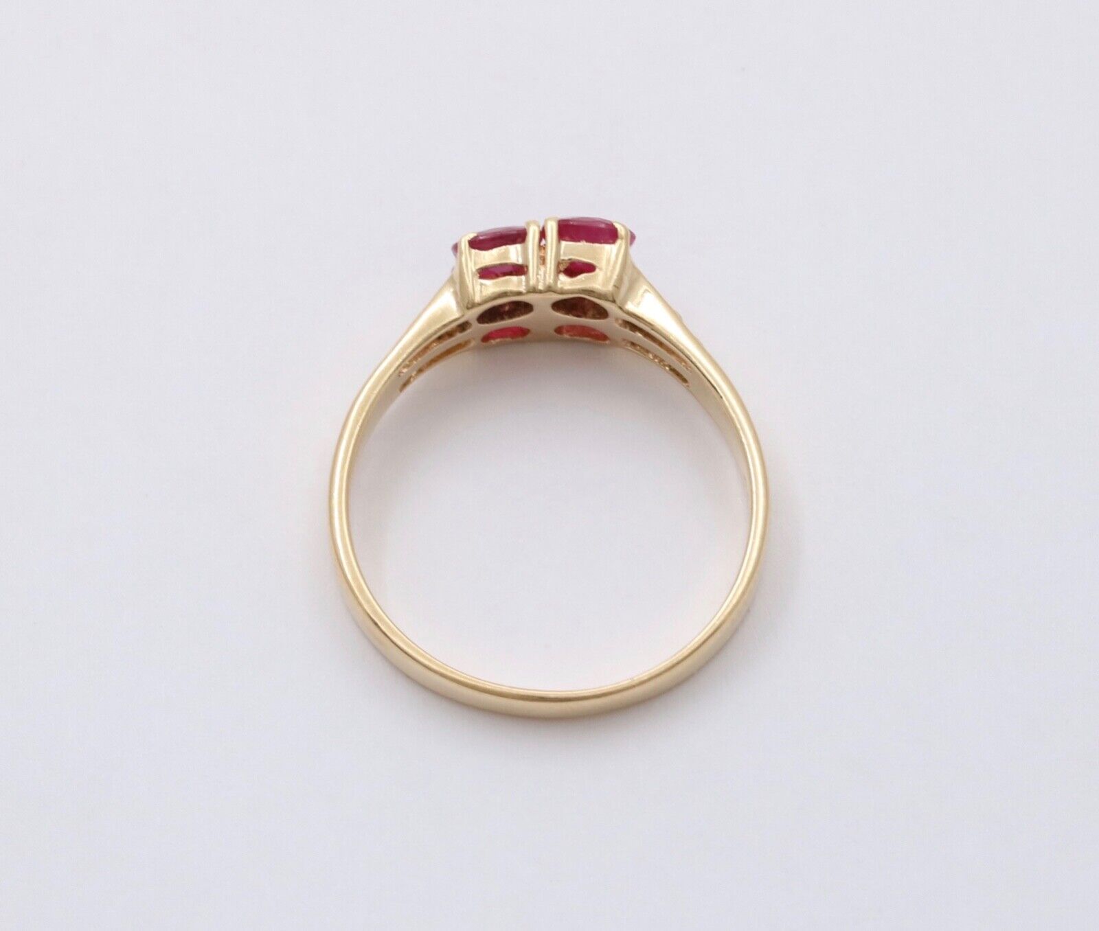 Vintage Rubies Diamonds 14K Yellow Gold Ring