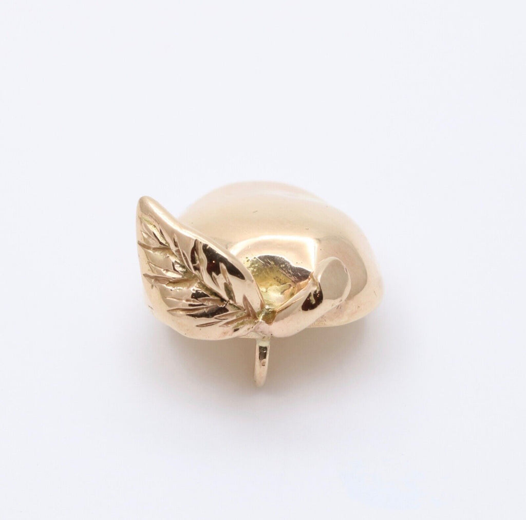 Vintage 14K Yellow Gold Big Apple Charm Pendant