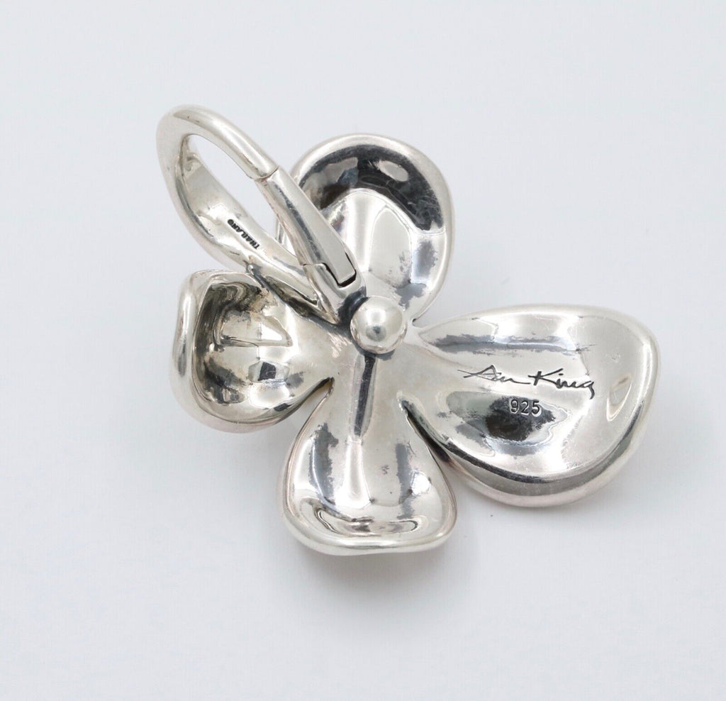 Vintage Sterling Silver Ann King Pearl Orchard Flower Pendant