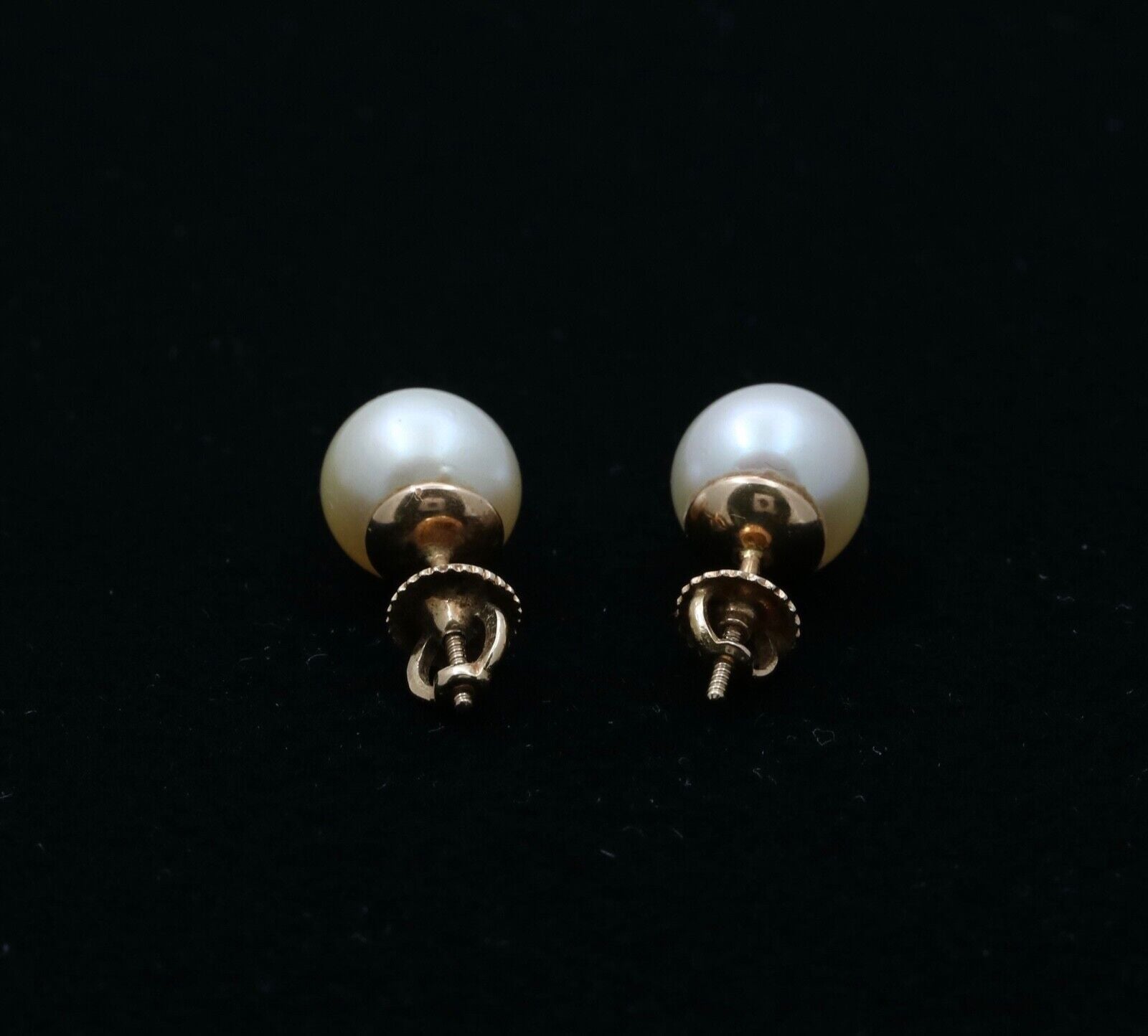 Vintage Pearl 14K Yellow Gold Earrings