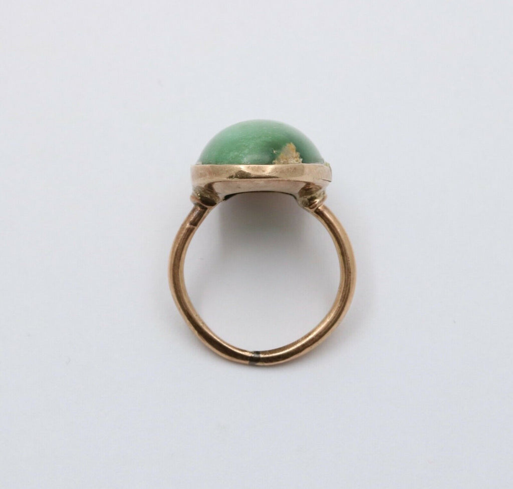 Victorian Cabochon Turquoise 14K Yellow Gold Ring
