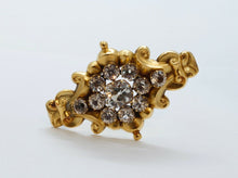 Load image into Gallery viewer, Beautiful Edwardian Victorian 10K Yellow Gold Paste Stones Brooch Pin
