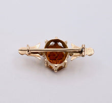 Load image into Gallery viewer, Antique Victorian 14K Yellow Gold Citrine flower Bar Pin.
