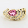 Vintage 14K Yellow Gold Pink Sapphire and Diamond Ring