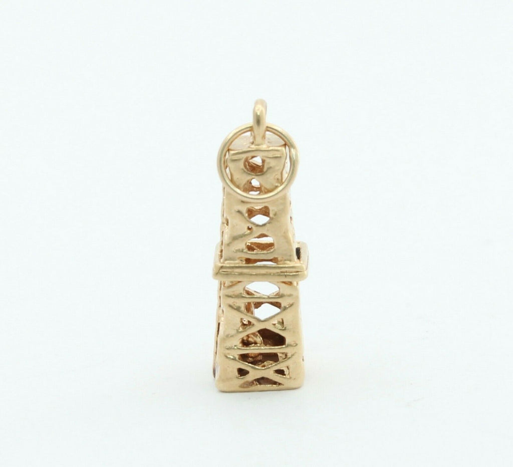 Vintage 14K Yellow Gold Oil Rig Charm