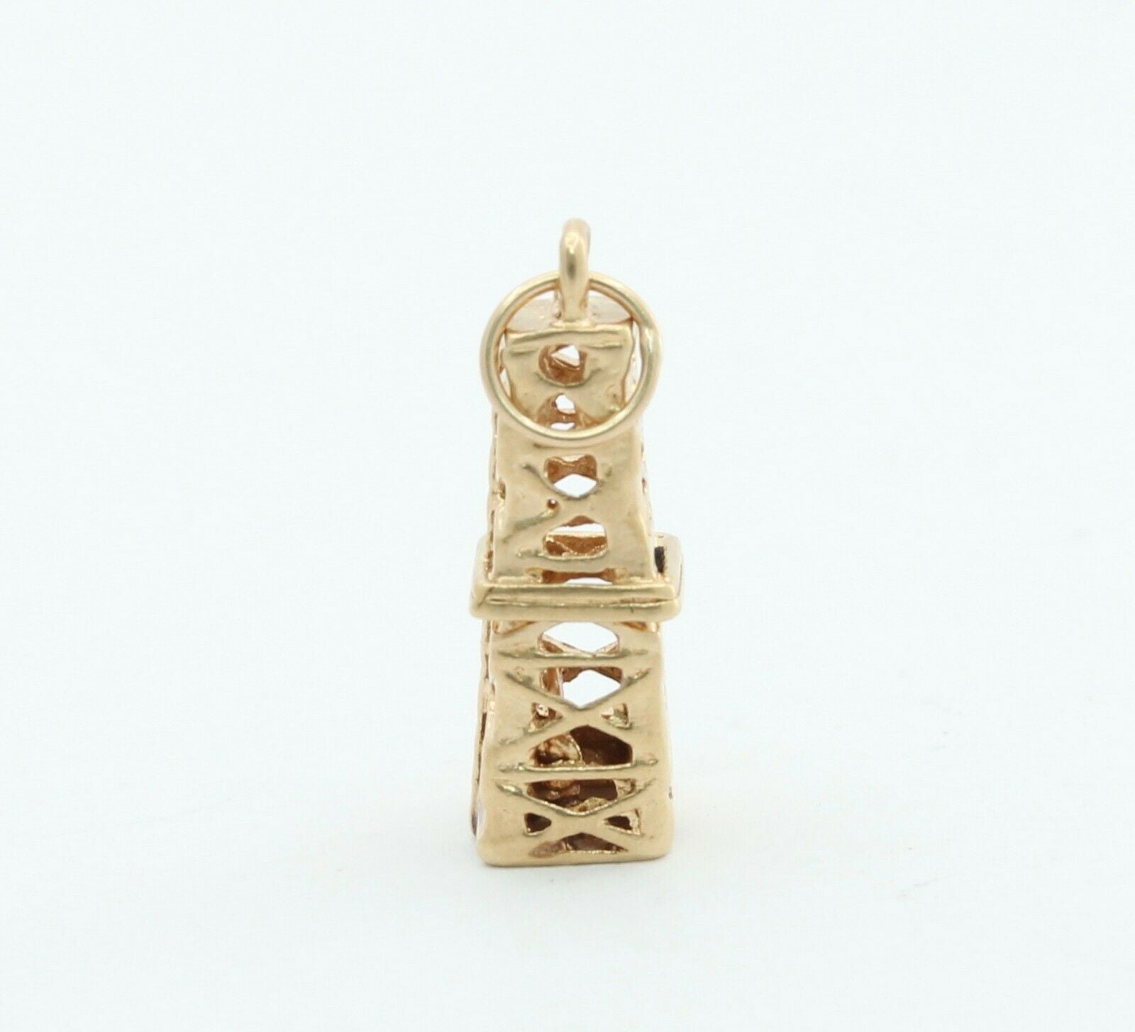 Vintage 14K Yellow Gold Oil Rig Charm