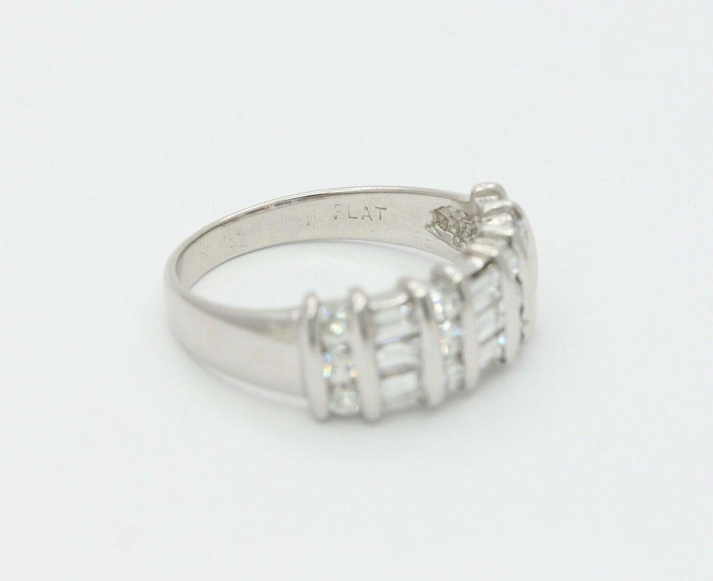 Vintage Ladies Platinum Diamonds Anniversary Wedding Band