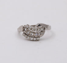 Load image into Gallery viewer, Vintage Diamond 14K White Gold Ring Band, statement ring
