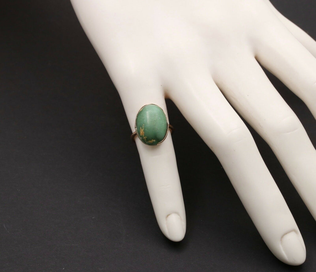 Victorian Cabochon Turquoise 14K Yellow Gold Ring