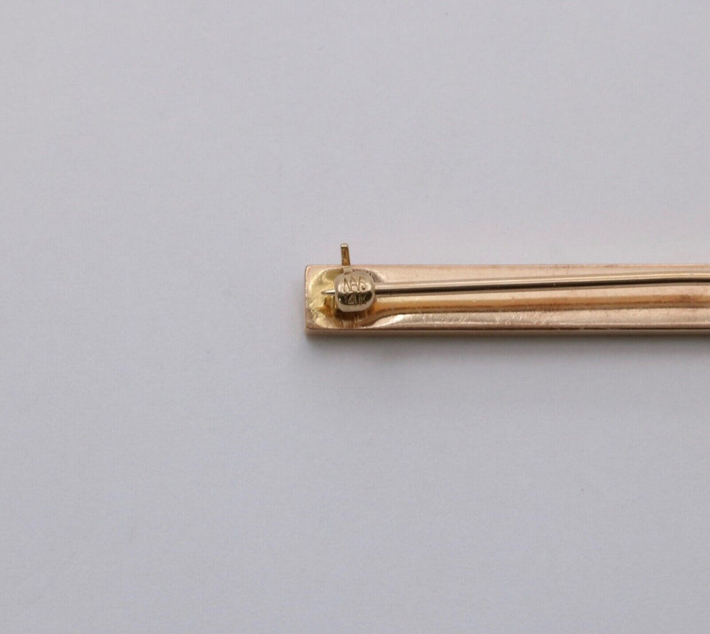 Art Deco Sapphire 14K Yellow Gold Bar Brooch Pin