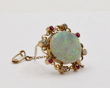 Load image into Gallery viewer, Adorable Edwardian Floral Design Opal 14K Gold Brooch pin
