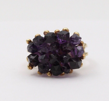 Load image into Gallery viewer, Vintage Geometric Icicle Amethyst 14K Yellow Gold Ring
