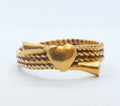 Vintage Ladies 18K Yellow Gold Rope Heart Ring