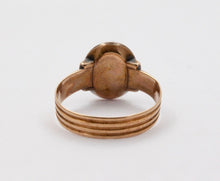 Load image into Gallery viewer, Antique Victorian Carved Black Onyx Woman&#39;s Portrait Rose Gold Ring Band.
