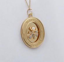 Load image into Gallery viewer, Vintage 14K Gold Pearl “ Happy Birthday” Flower Bouquet Charm Pendant
