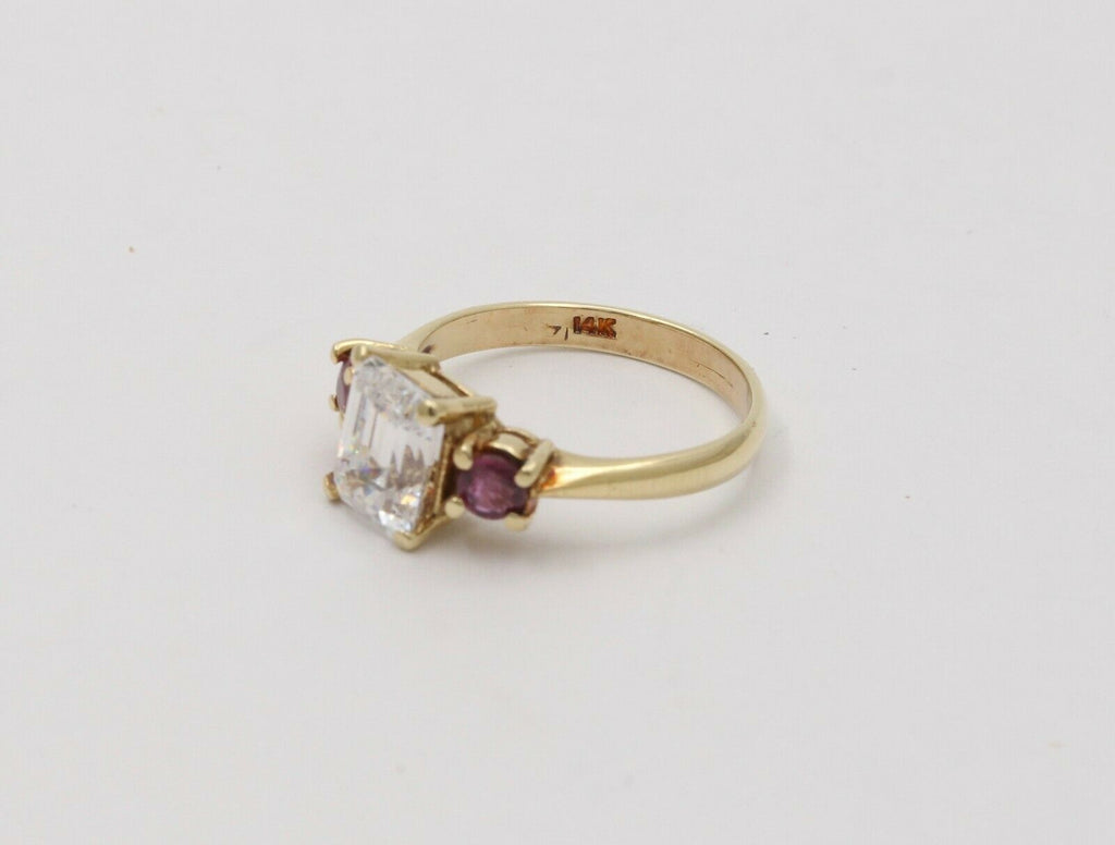 Vintage 14K Yellow Gold Pink Tourmaline Cocktail Ring