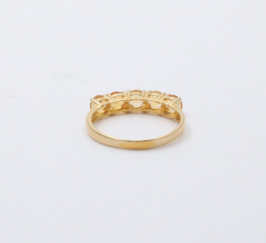 Vintage Citrine 9K Yellow Gold Band Ring