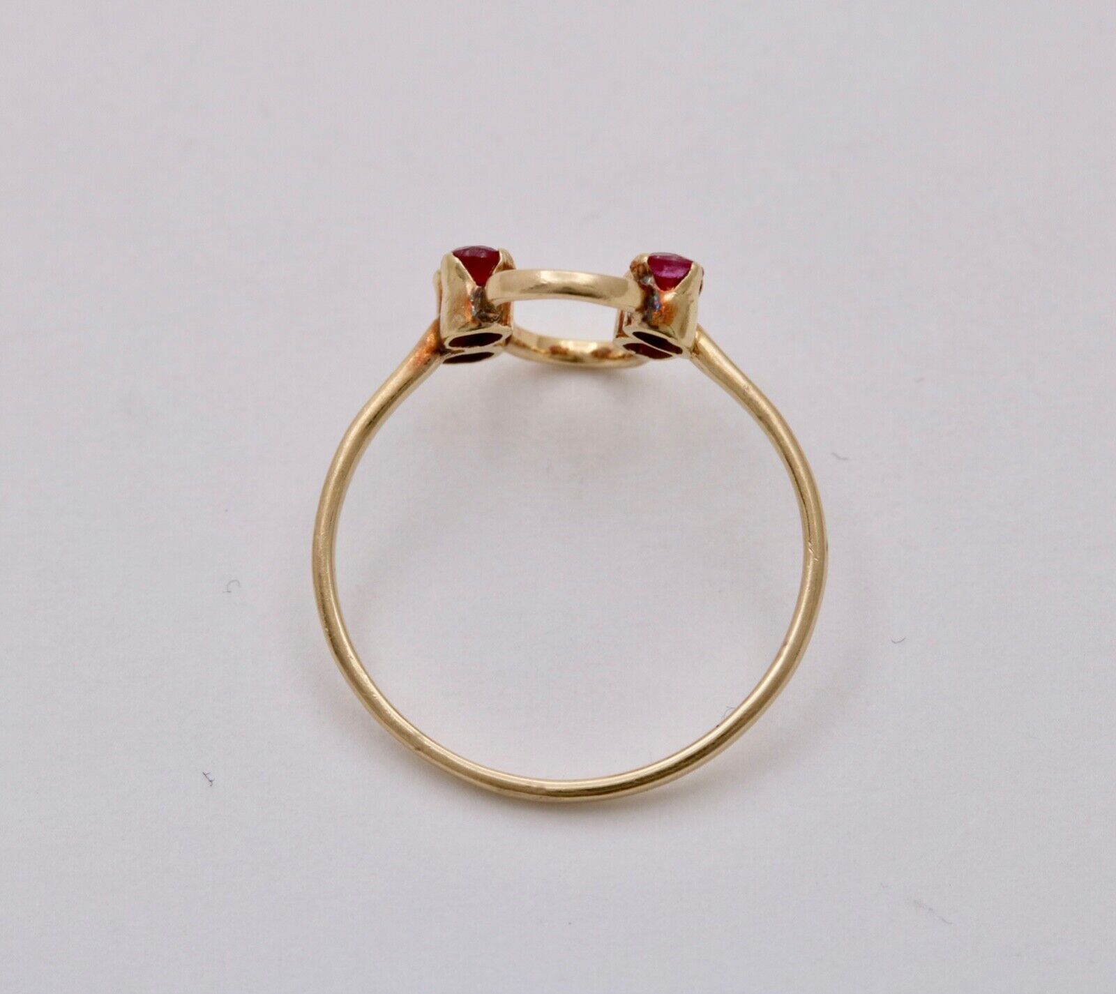 Vintage Ruby 14K Yellow Gold Ring Band, Stacking Ring