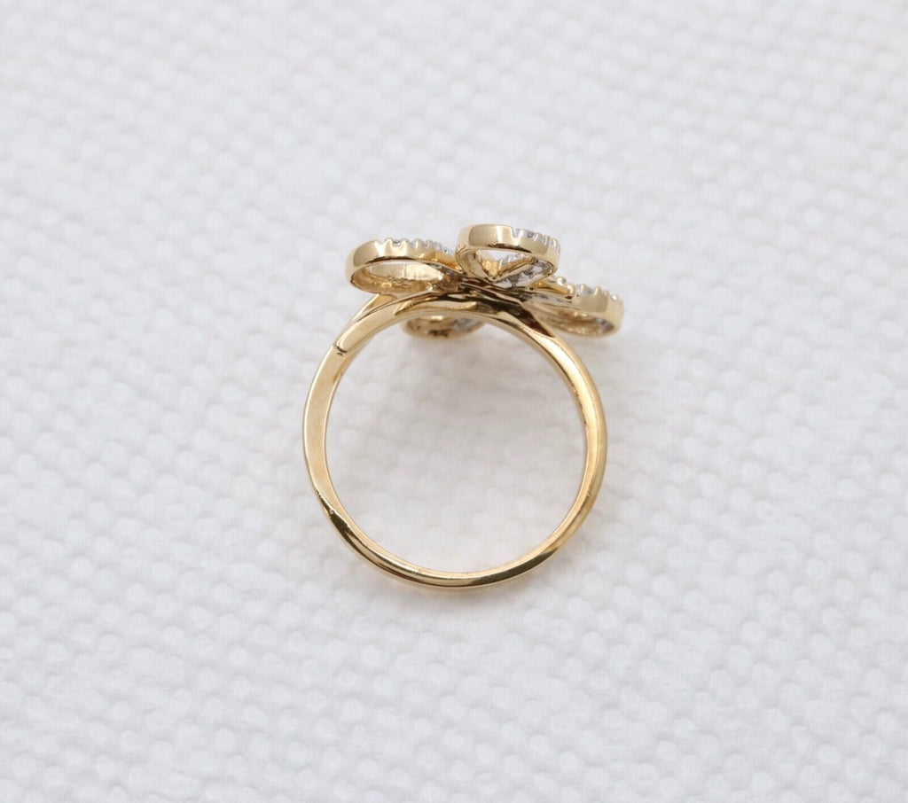Vintage 14K Gold Diamond Butterfly Ring, Ring