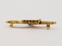 Load image into Gallery viewer, Vintage Opal &amp; Split Pearl 14K Yellow Gold Bar Pin, Estate Brooch
