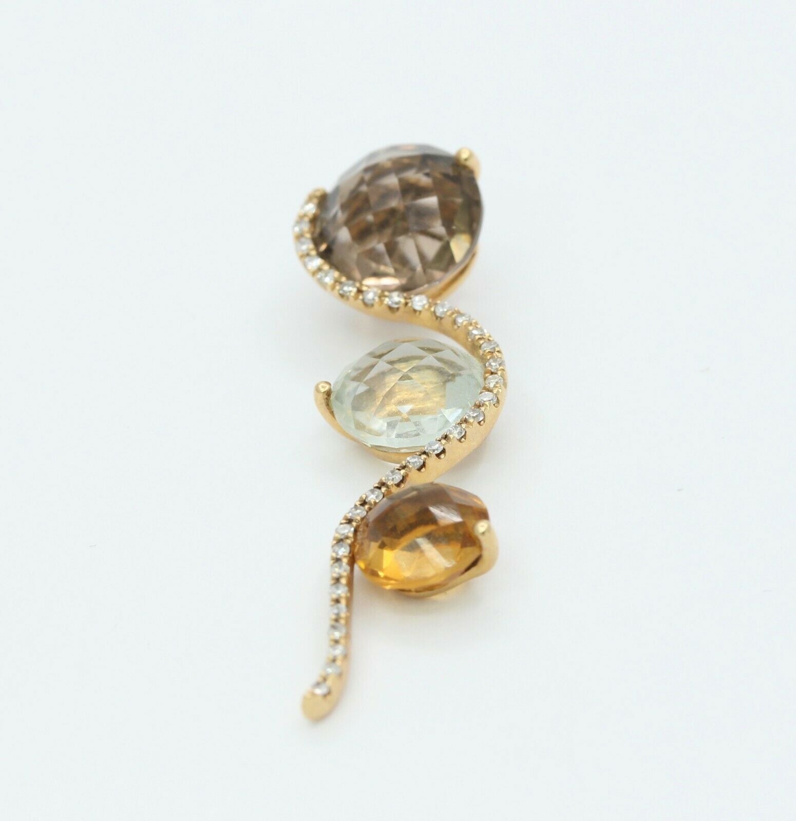 Vintage 14k Yellow Gold Diamond Multi Stone Pendant