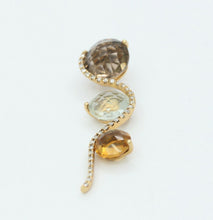 Load image into Gallery viewer, Vintage 14k Yellow Gold Diamond Multi Stone Pendant
