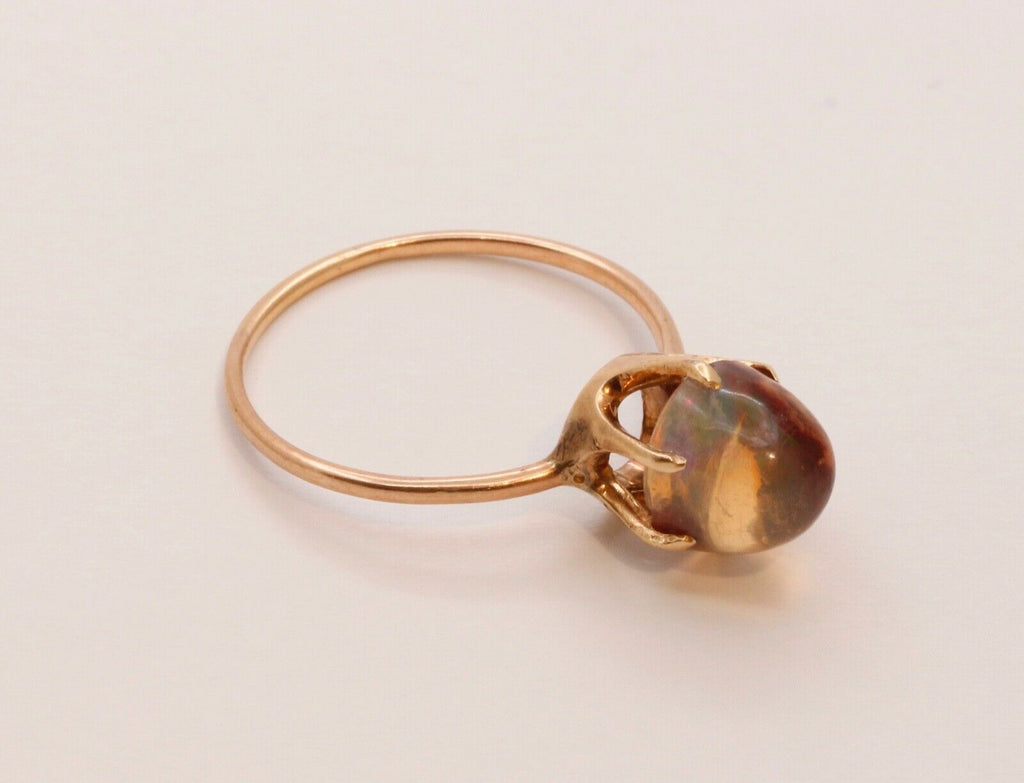 Unique Vintage Banded Agate 14K Yellow Gold Ring