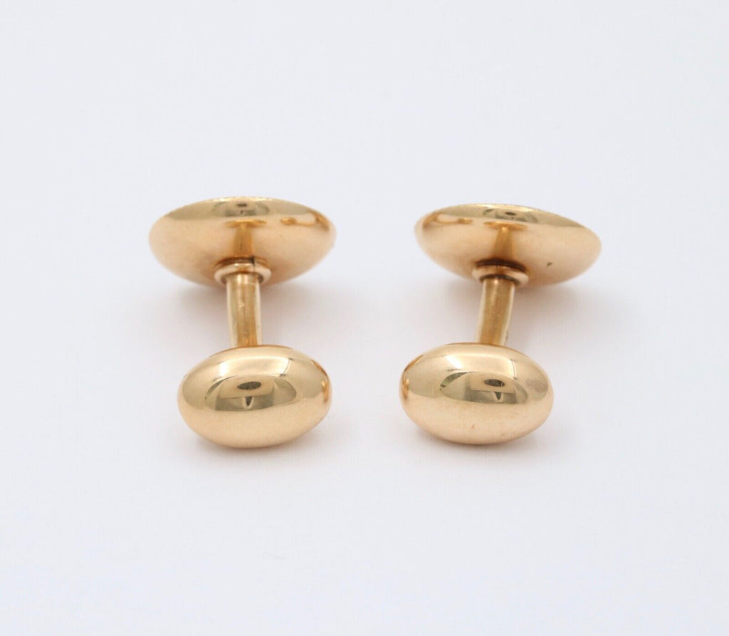Vintage Carnelian White Enamel 14K Yellow Gold Cufflinks