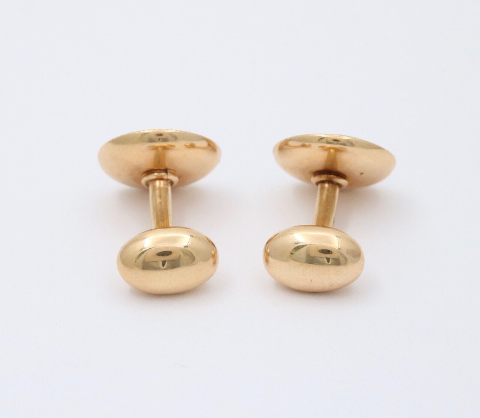 Vintage Carnelian White Enamel 14K Yellow Gold Cufflinks