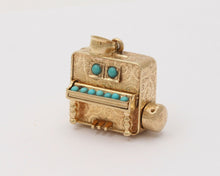 Load image into Gallery viewer, Vintage Organ 14K Yellow Gold Turquoise Pendant
