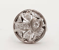 Art Deco Diamonds Hearts 14K White Gold Ring