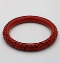 Load image into Gallery viewer, Vintage Red Cinnabar Chanterelle Bangle Bracelet
