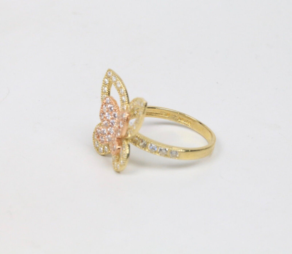 Vintage Lovely 10K Two Tone Gold Butterfly Ring.