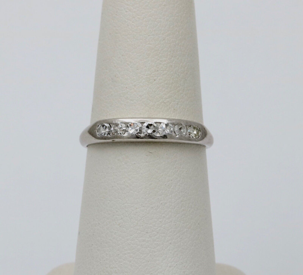 Vintage Diamonds Platinum Wedding Band