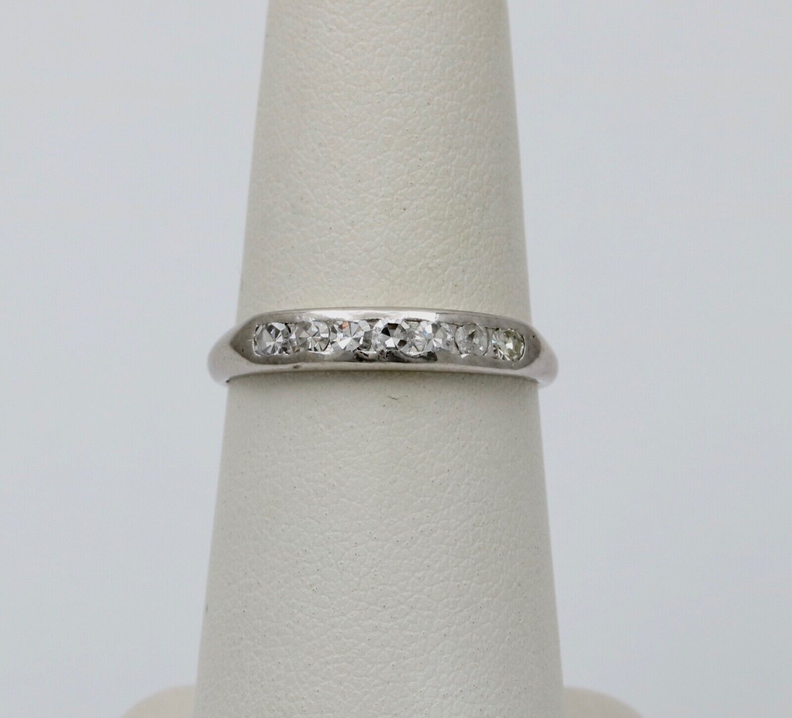 Vintage Diamonds Platinum Wedding Band
