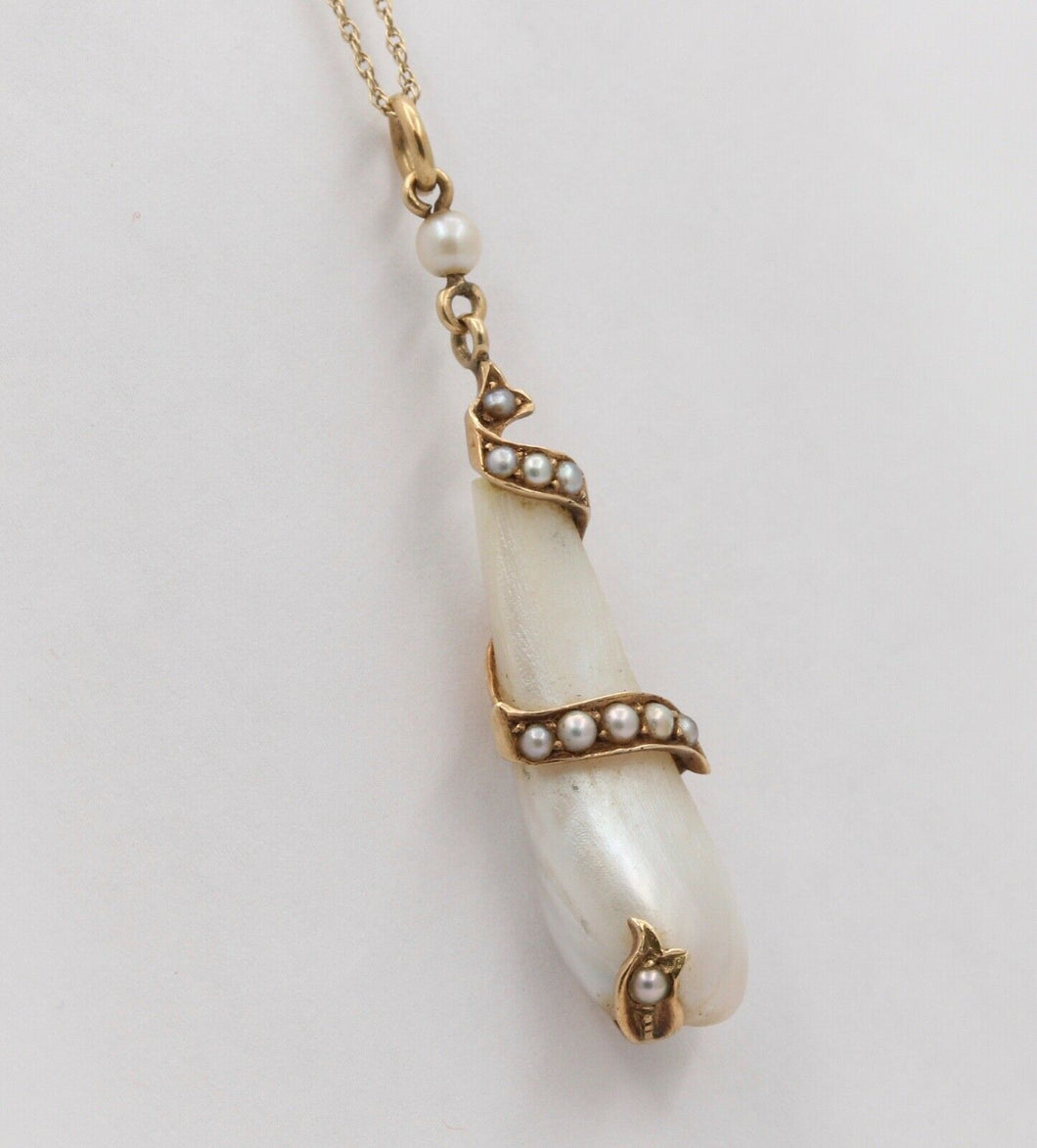 Victorian Snake Around Natural Pearl Pendant