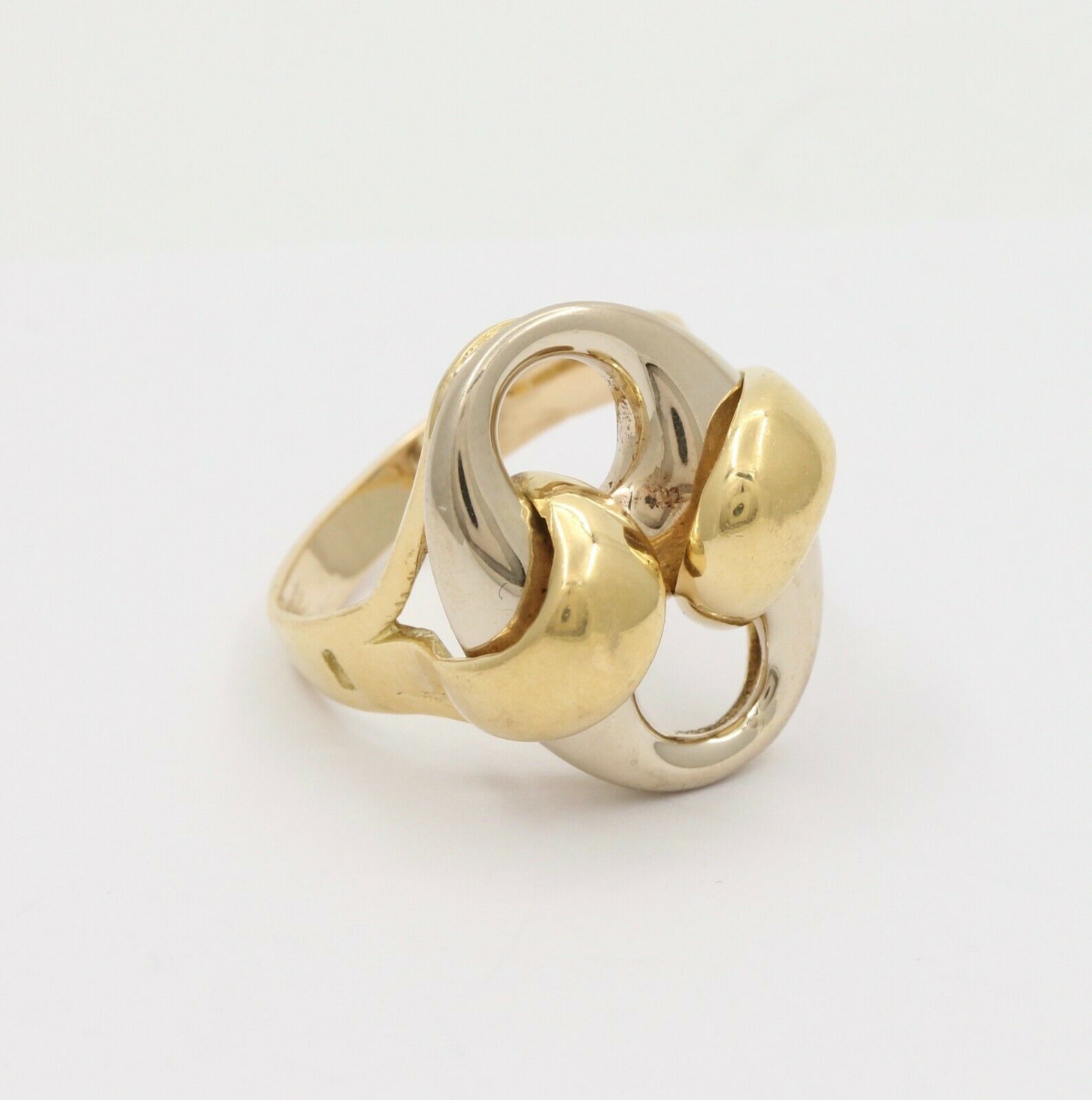 Vintage 18K Two Tone Gucci Link Ring