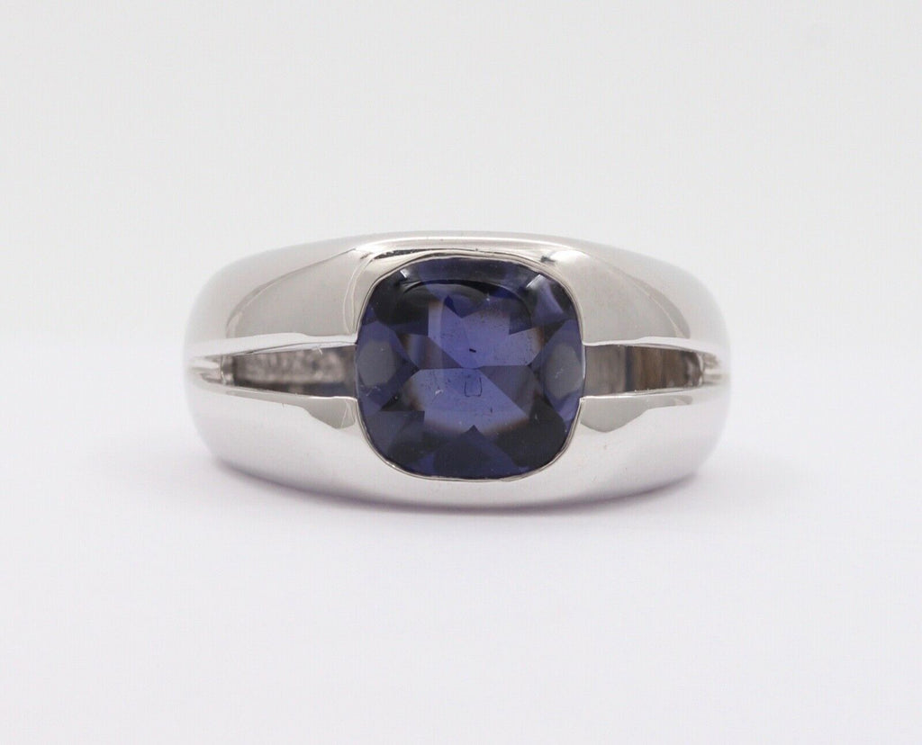 Vintage Tiffany & Co Iolite 18K White Gold Solitaire Ring