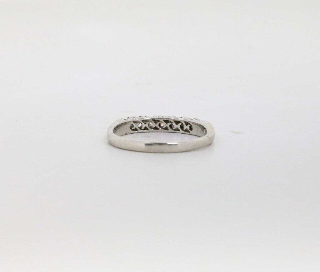 Vintage Platinum Diamond Wedding Band
