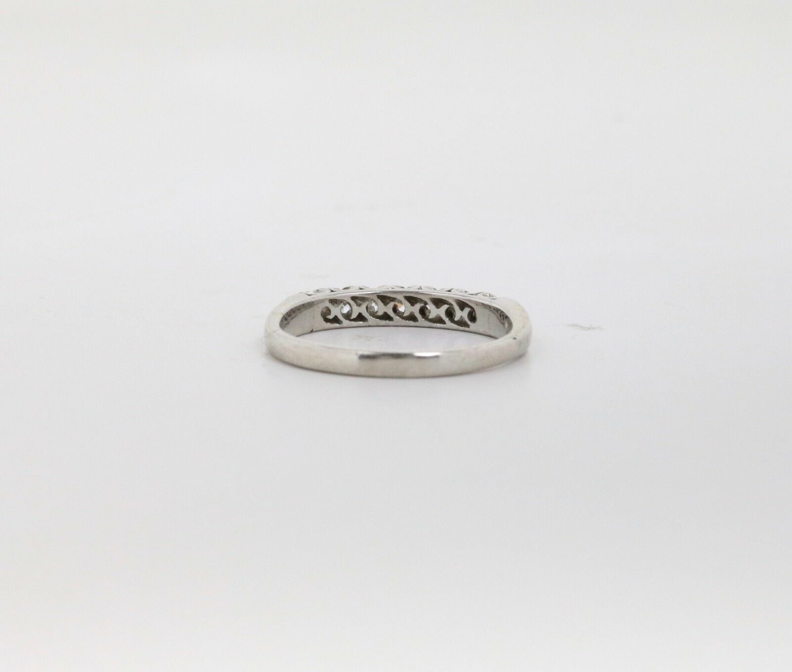 Vintage Platinum Diamond Wedding Band