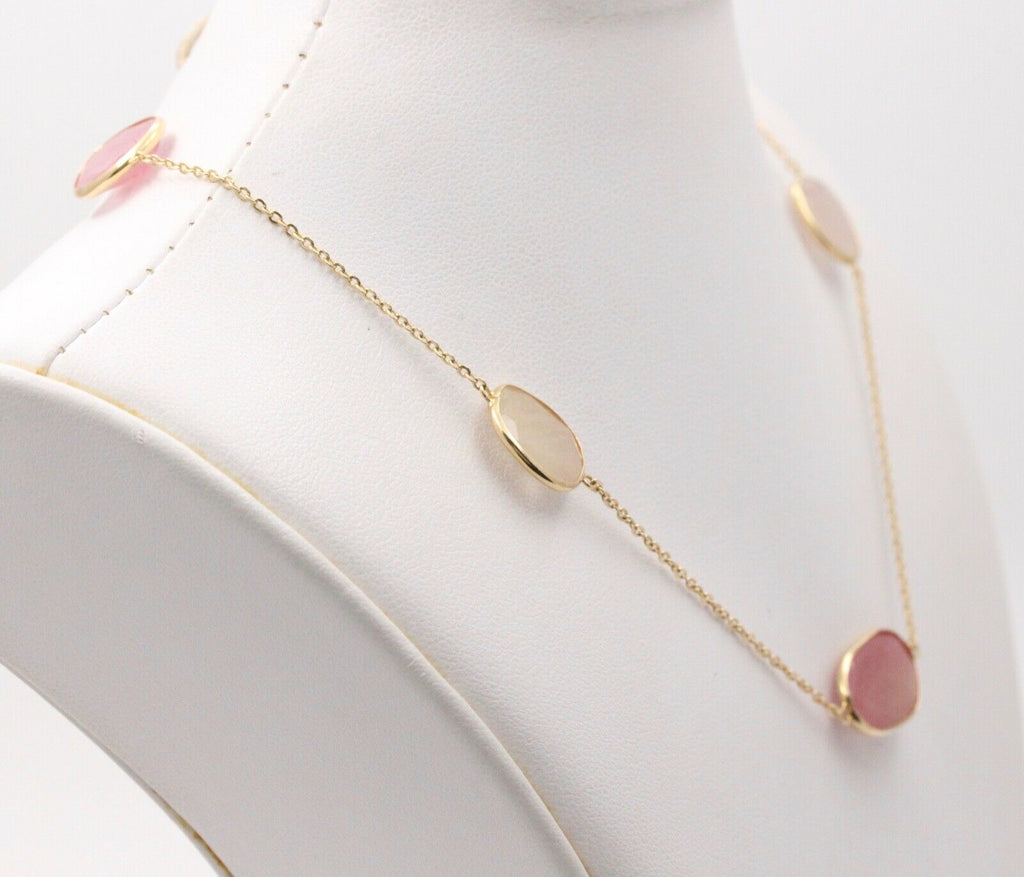 Vintage Quartz Crystal 14K Yellow Gold Necklace