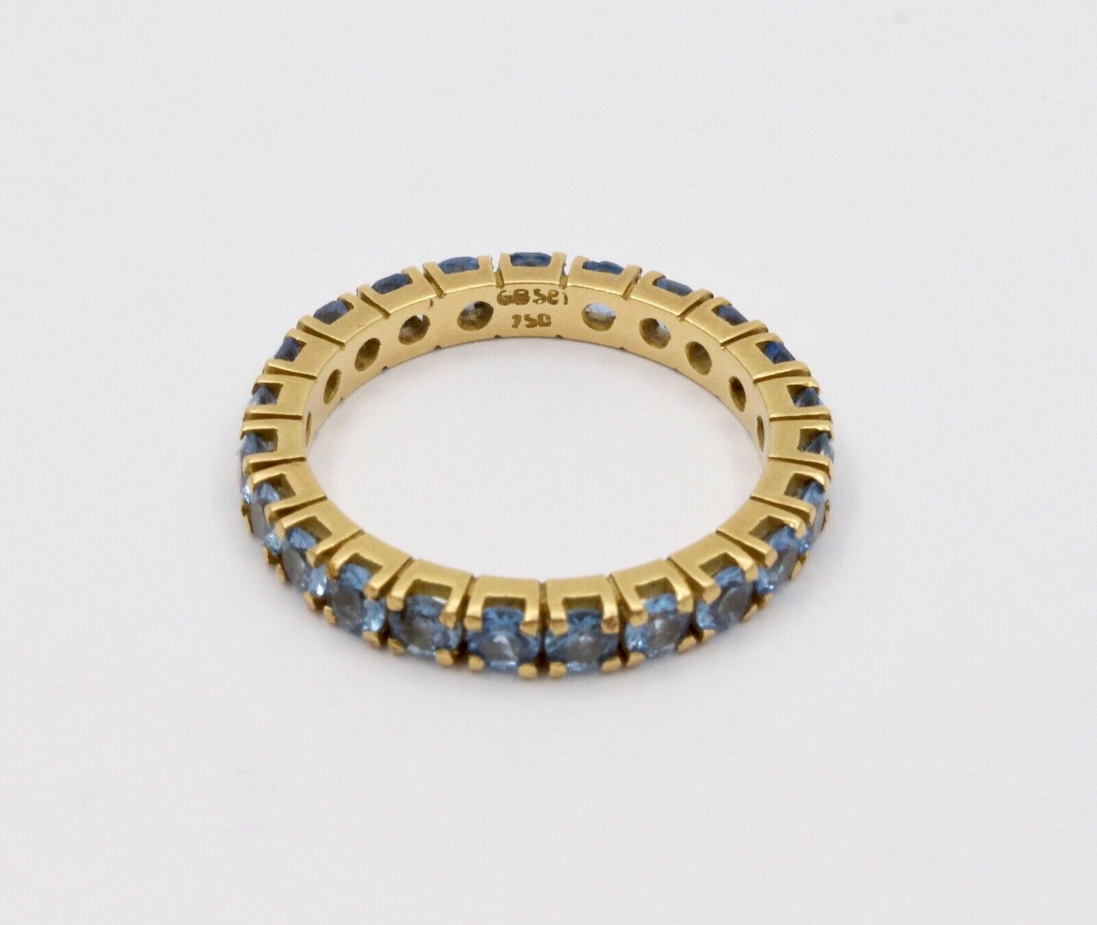 Vintage Spinel 18K Yellow Gold Eternity Stacking Wedding Band