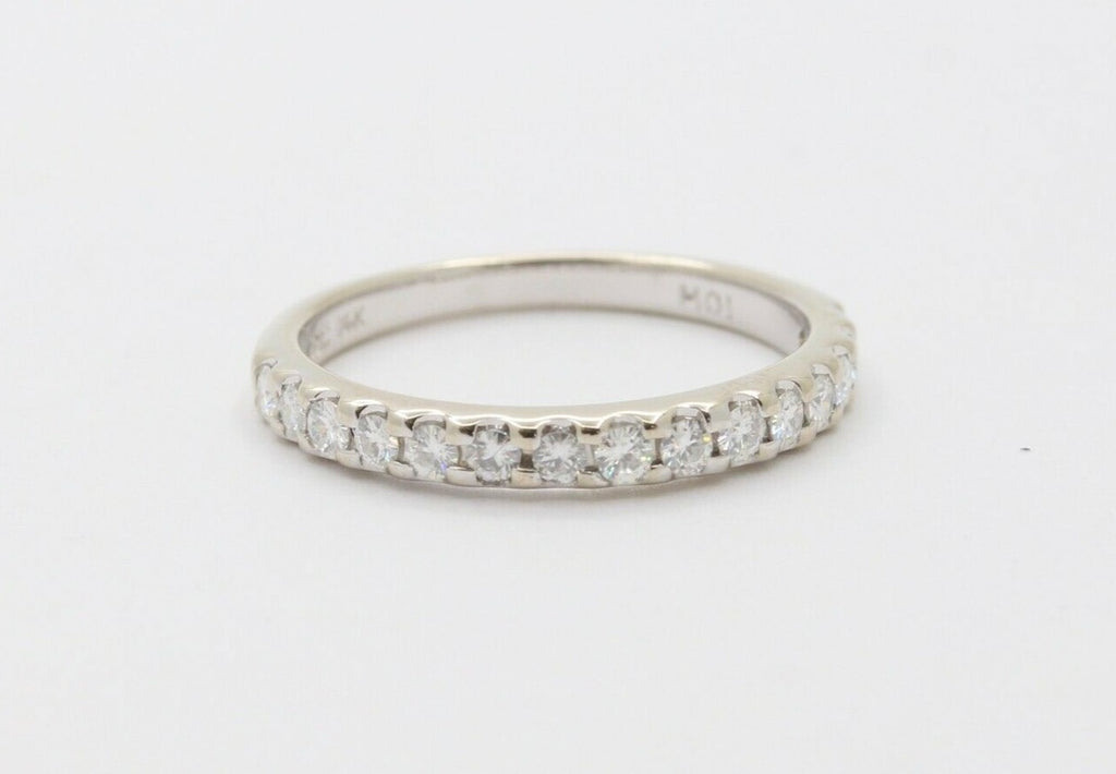 Vintage 14K White Gold Diamond Half Eternity Band