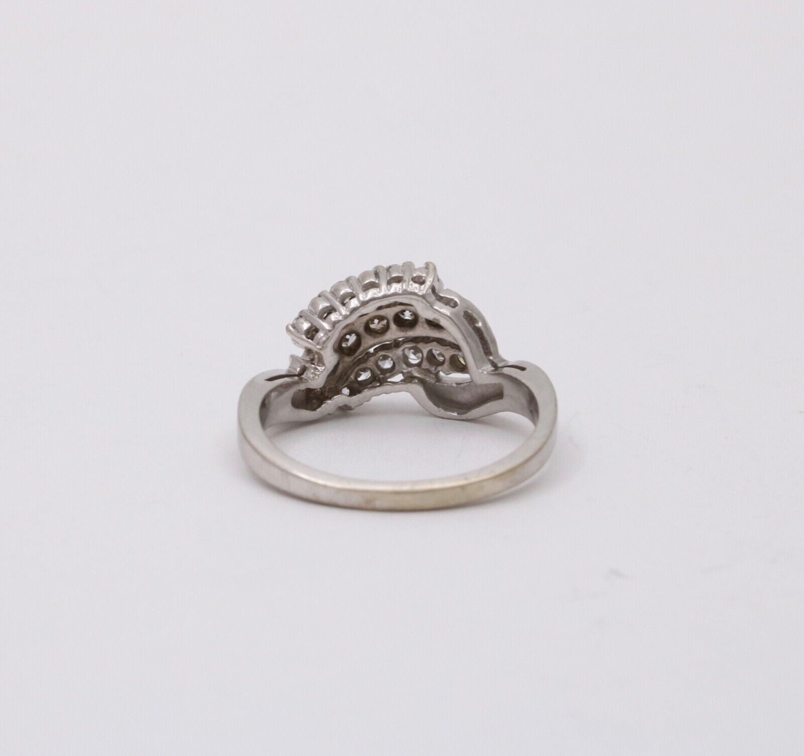 Vintage Diamond 14K White Gold Ring Band, statement ring