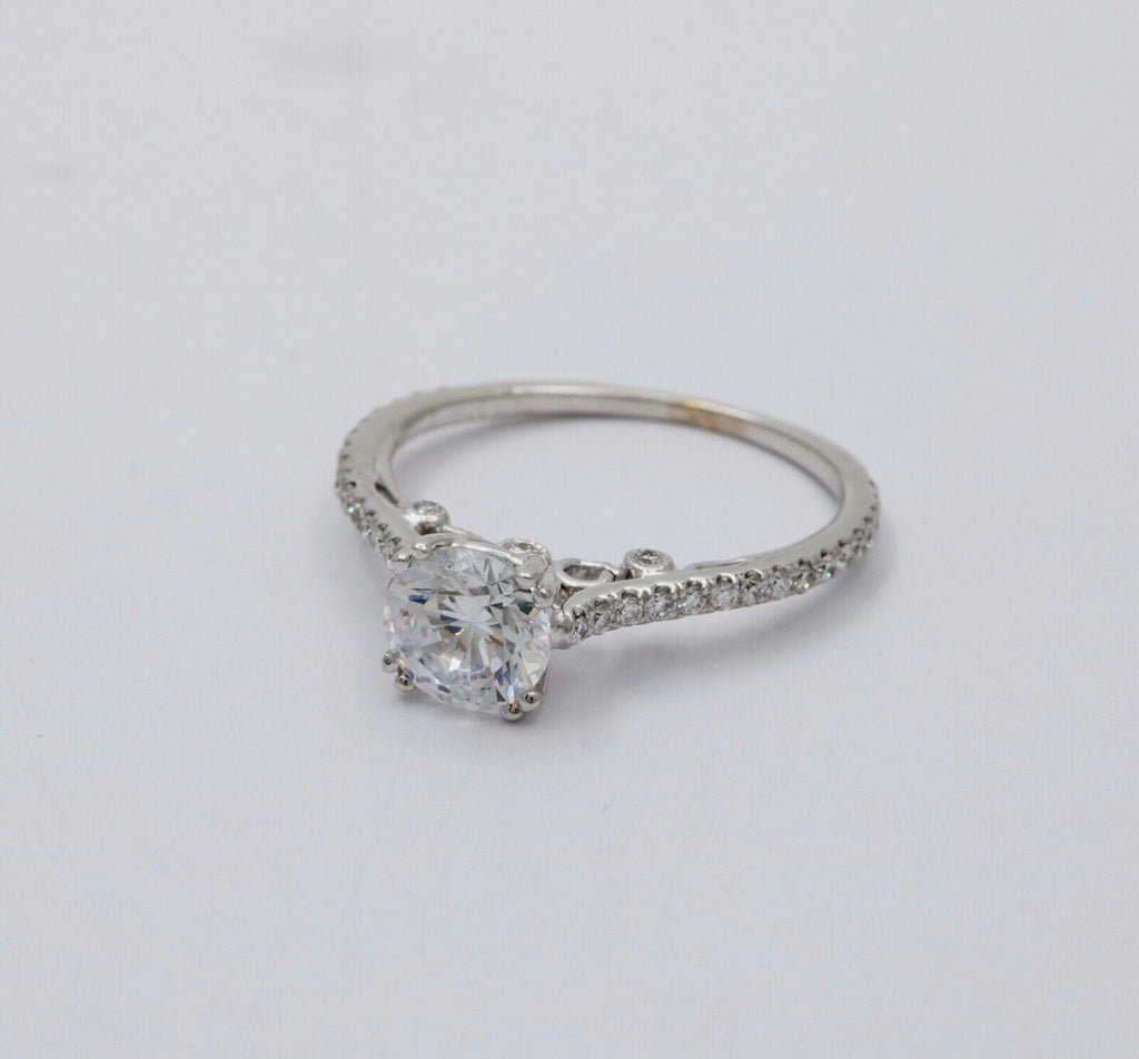 The Elegant 18K White Gold White Sapphire & Diamond Engagement Ring