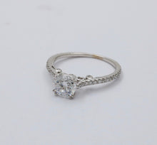 Load image into Gallery viewer, The Elegant 18K White Gold White Sapphire &amp; Diamond Engagement Ring
